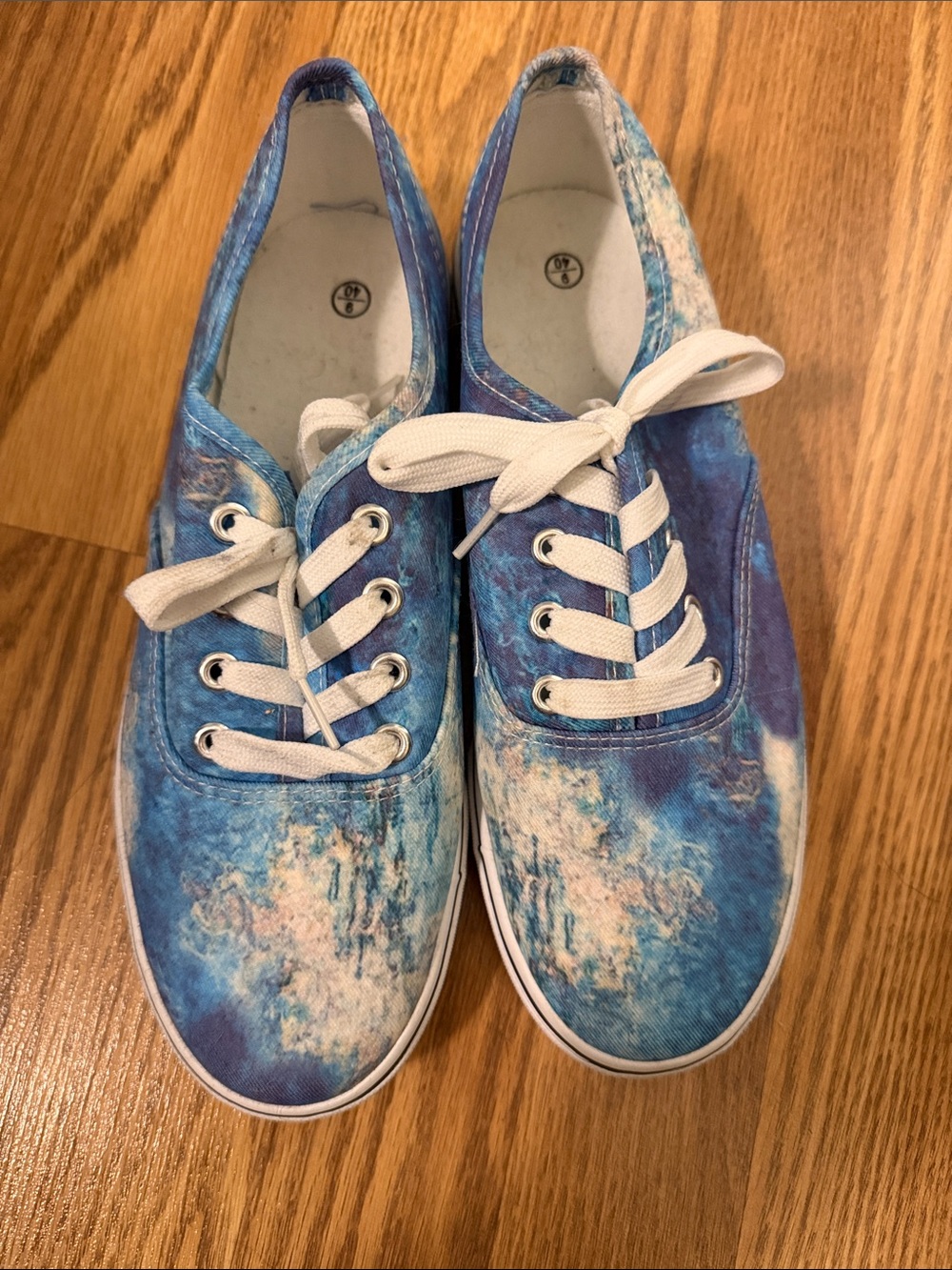 Blue Tie-Dye Low-Top Canvas Sneakers
